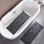 Webos Bath Shower Mat Non Slip: Extra Large Pebble Bathtub mat for Kids, Elderly, Anti Slip Shower Matt with Drain Holes Suction Cups Tub Mat - 16 X 40 Inch Black