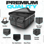 FORTEM Trunk Organizer For SUV Car Trunk Organizer, Foldable Storage, Car Accessories for Women Men, Collapsible Bag, Perfect Christmas Gifts, 600D Oxford, Non Slip Bottom, Straps, Soft Cover (50L)