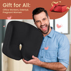 Benazcap Seat Cushion, Memory Foam Cushion for Office Chair - Ergonomic Chair Cushions for Tailbone Pain Relief, Sciatica & Back Support with Breathable Case, Office Chair Cushion & Car Seat Cushion