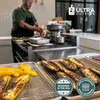 Ultra Cuisine Stainless Steel 8.5 x 12-inch Cooling and Baking Rack - Oven-Safe - Dishwasher-Safe - Heavy Duty - Tight Wire Bake for Oven Cooking - Quarter Sheet Pan - Ideal as Roasting Rack