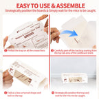 LULUCATCH Sticky Mouse Traps, 48 Pack Pre-baited Glue Traps, Foldable Bulk Non-Toxic Indoor Mouse Glue Boards for Insects, Snake, Lizard, & Spider, Pet Child Safe & Easy to Use Pest Control