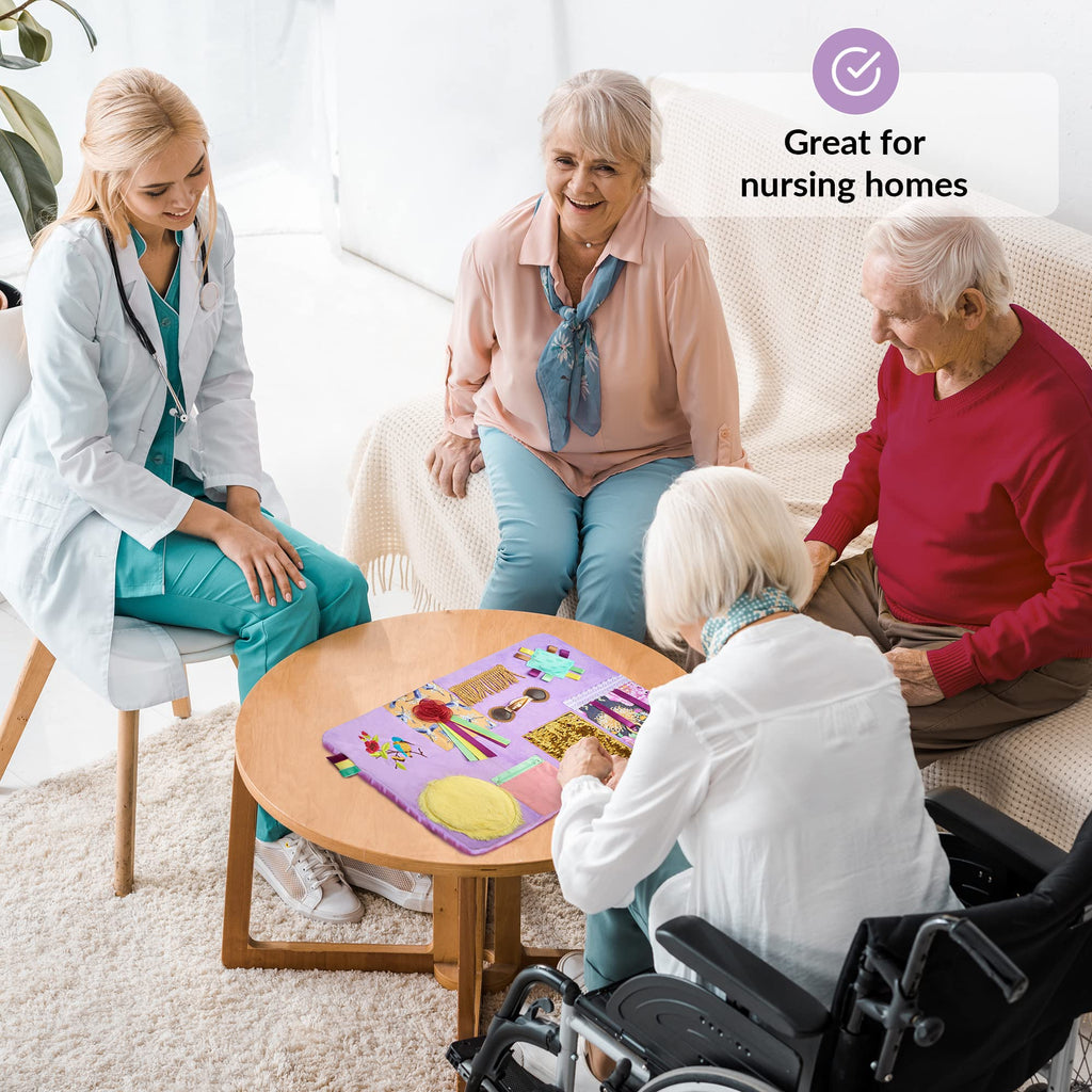 Fidget Blanket for Dementia | Calming & Comforting Dementia Activities for Seniors | Dementia Products for Elderly | Sensory Blanket | Helps with Alzheimer’s, Dementia, Asperger’s, Autism, Anxiety