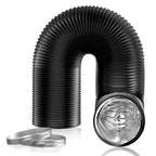 Hon&Guan 3 inch 16 FT Long Air Ducting, Heavy-Duty Four-Layer Protection Dryer Vent Hose for Heating Cooling Ventilation and Exhaust-with 2 Clamps, Black
