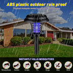 4 Pcs Solar Bug Zapper Waterproof Outdoor Mosquito Zapper Mosquito Killer and Lighting Mosquito Repellent Lamp for Indoor Outdoor Use Garden Patio, Purple and White Light (Black, Plastic)