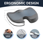 ComfiLife Premium Gel & Memory Foam Seat Cushion – Doctor Recommended Office Chair Cushion, Car Seat Cushion – Chair Cushions for Back & Sciatica Pain Relief – Seat Cushions for Office Desk (Charcoal)