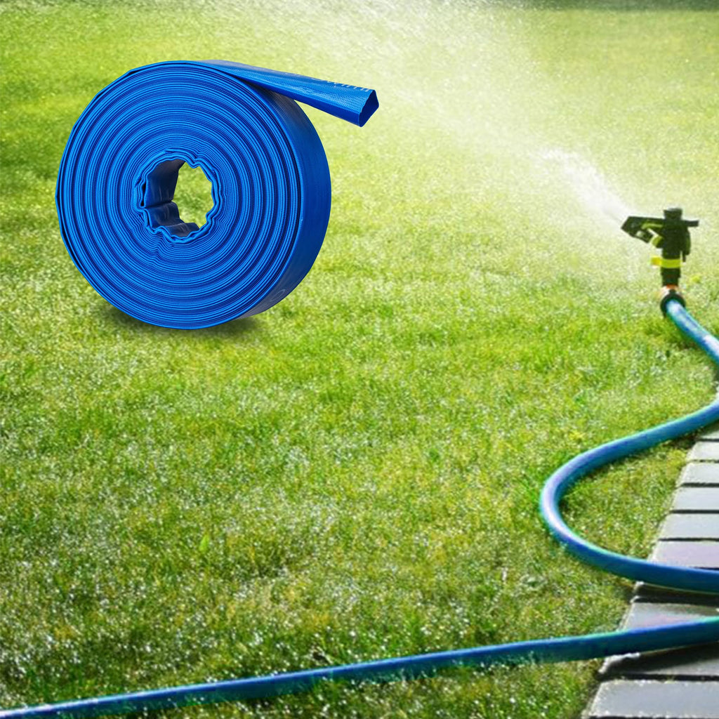 OasisTrim 2" x 100FT Pool Backwash Hose, Heavy-Duty Pool Hose, Lay Flat Discharge Hose, Durable Burst Resistant, Pool Filter Pump Water Drainage, Sump Pump Discharge, with 2 Clamps
