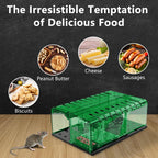 PZQZMAR Mouse Traps, Humane Mouse Trap, Easy to Set, Mouse Catcher Quick Effective Reusable and Safe for Families（2-in-1）-Green