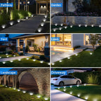 Peasur Solar Lights Outdoor Waterproof, 12 Pack Solar Lights for Outside, Anti-Rust, Solar Garden Lights Landscape Lighting for Pathway Yard Lawn Walkway Driveway, Cool White