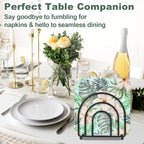 ROLHABIK Metal Napkin Holder for Table - No Assembly Matte Black Paper Napkin Holders for Kitchen, Compact Design Cocktail Napkins Hoder Dispenser for Home Countertop, Restaurant & Outdoor Use