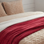 Bedsure Sherpa Fleece Red Throw Blanket for Couch - Thick and Warm Blanket for Winter, Christmas Throw Blanket Gift, Christmas Blanket Decor, 50x60 Inches