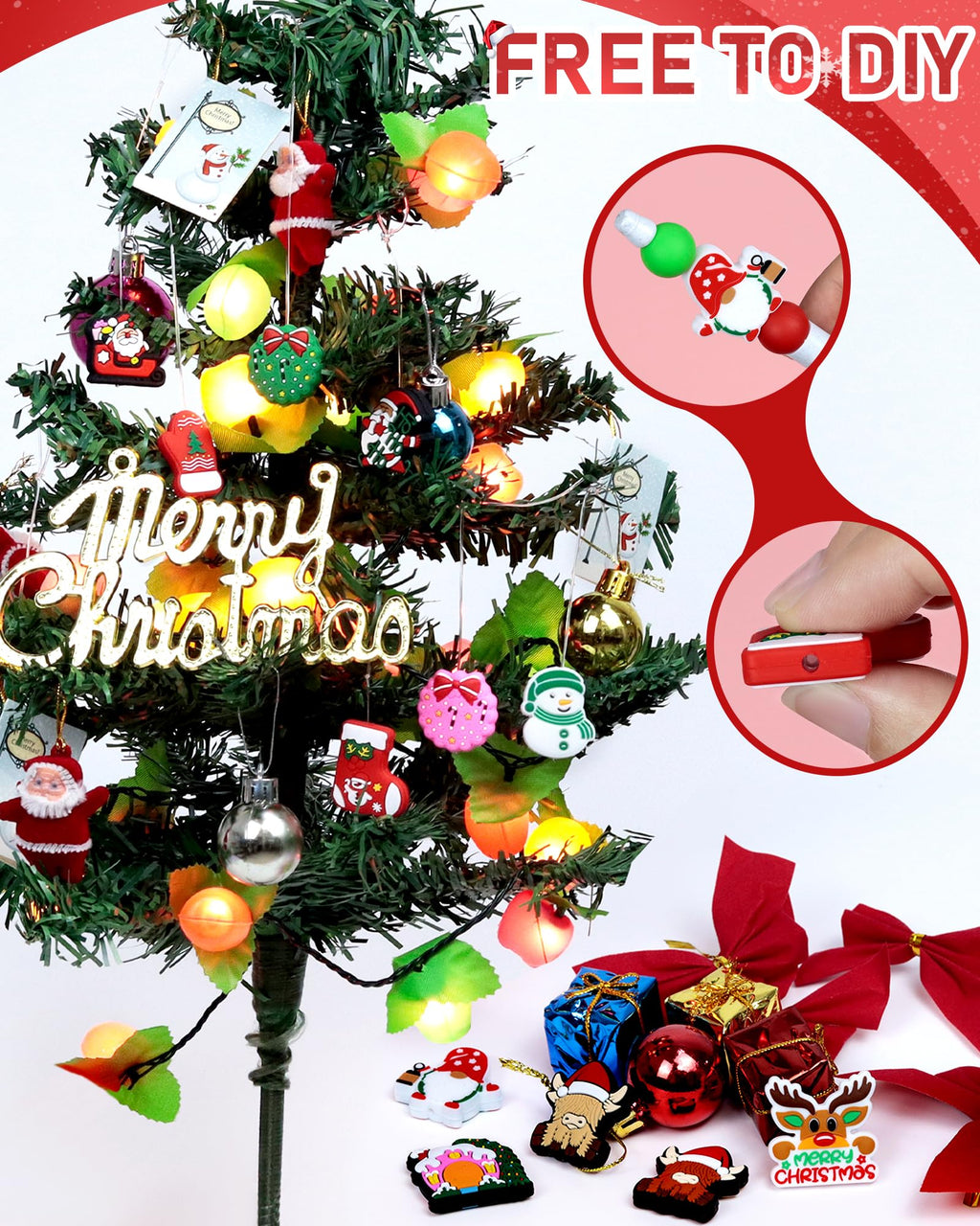 16PCS FIVEIZERO Focal Beads –Christmas Beads,Festive Beads for DIY Keychains, Bracelets, Necklaces, Lanyards and Beaded Pens – Ideal for Holiday Decorations and Creative Designs