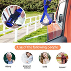 Automotive Adjustable Standing Aid Safety Handle Vehicle Support Grip Handle Disability Help Car Hand Hook- 2 pcs (Blue)
