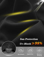 Mens Athletic Sun T-Shirts Lightweight Shirts UV Protection Clothing for Men Outdoor Hiking Shirts Gym Shirts Sports Shirts Black