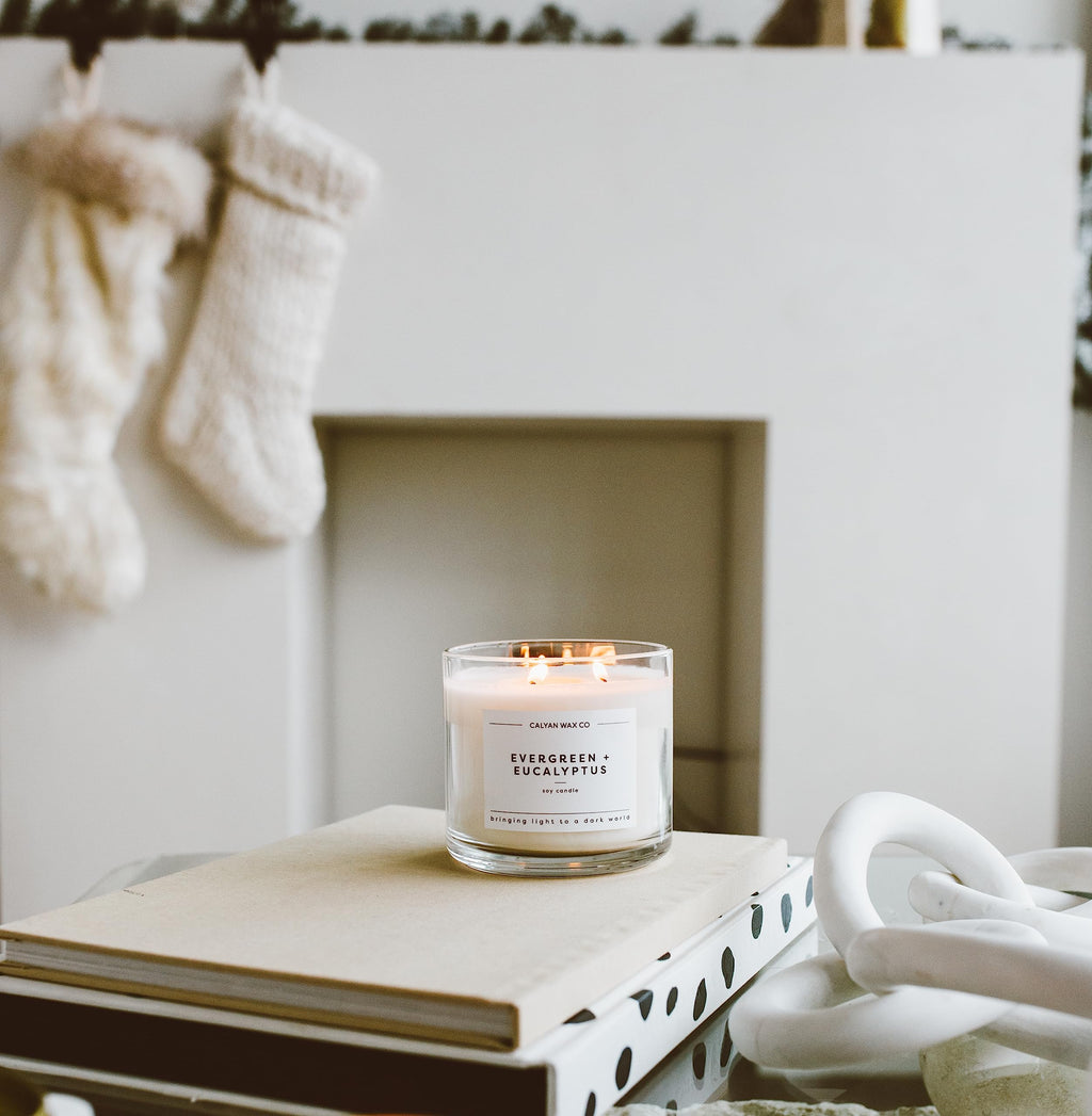 Calyan Wax Soy Wax Candle, Apples & Maple Bourbon, 3 Wick Scented Candle for The Home | Premium Candle with Essential Oils | 14.9 oz Soy Wax, 43 Hour Burn Time, Large Candle in Glass Jar