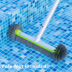 Sepetrel Pool Brush Head for Cleaning Walls,Heavy Duty Inground / Above Ground Swimming Pool Round Scrub Brushes with Premium Strong Bristle & Reinforced Aluminium Back,Grey