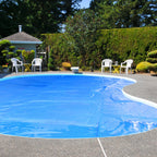 Goplus Pool Cover, 16 x 32 FT Solar Blanket 12 Mil with Carrying Bag for In-Ground and Above-Ground Swimming Pools, Rectangle Hot Tub SPA Thermal Blanket, Blue Bubble