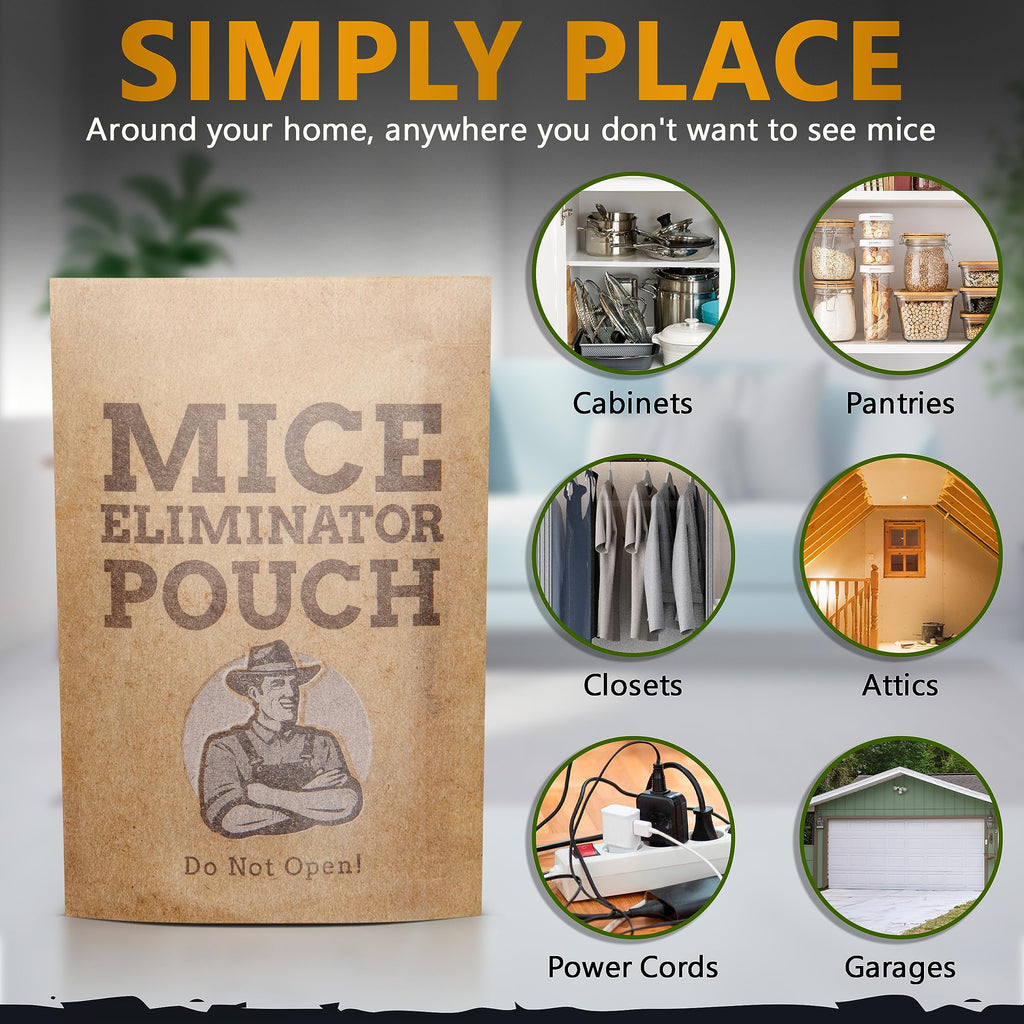 All-Natural Mice Repellent Pouches – Harmless Peppermint Essential Oil Mouse Deterrent - Keep Mice Out of Your Home and Your Family Safe - by Tougher Than Tom