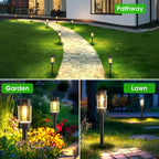 Eyrosa Solar Lights Outdoor, 12 Pack Waterproof Solar Landscape Lighting for Pathway Garden Yard Path Walkway Driveway Lawn Patio Outside Decor, Warm White
