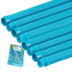 U.S. Pool Supply Pool Vacuum Hose, 8 Piece Pool Hose Set - 40" Teal Flexible Spiral Wound Connector Sections with 1.5" Male & Female Cuff Ends, Replacement Fits Most Inground Automatic Cleaner Brands