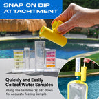 The Skimmie (Long Version) Pool Skimmer Net & Pole 53" with Stainless Steel Hook, Two Skimmer Basket Handles, Fine Mesh Net & Skimmie Dip - Hands-Free Removal of Debris, Bugs, Frogs, Small, Animals