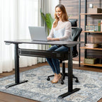 48"x60" Office Chair Mat for Hardwood Tile Floor, Under Desk Carpet Protector for Rolling Computer Chair Mat, Machine Washable Area Rug, Anti-Slip 1/5" Thick Low Pile Thin Vinyl Floor Mat, Blue