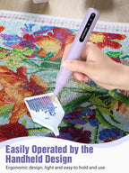 Electric Diamond Painting Pen, Vacuum Diamond Art Pen no Wax Needed | Cordless & Quiet | Rechargeable Battery | Lightweight | Diamond Art Accessories for Adults | Gift for Gem Dimond Art Fans - purple