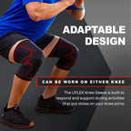 UFlex Athletics Knee Compression Sleeve Support for Women and Men - Knee Brace for Pain Relief, Fitness, Weightlifting, Hiking, Sports - Black, Medium