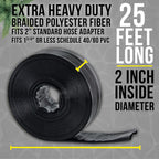 U.S. Pool Supply Pool Backwash Hose 2 Inch Diameter x 25 Feet - Discharge Hose for Pump, Sand Filter & Sump Pump Hoses - Burst Resistant Lay Flat Drainage Hoses for Inground & Above Ground Pools