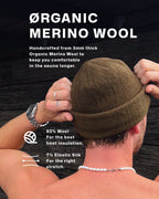 SØND - Sauna Hat for Men & Women - Merino Wool Heat Insulation & Hair Protection - Wool Sauna Cap & Banya Hat - Sauna Accessory - Beanie Style - Green