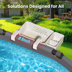 AquaJoyer 2 Sets of Poolside Storage Baskets with Cup Holders - Perfect for 3-Inch or Smaller Top Rails - Above Ground Pool Accessories - Fit for Most Above Ground Pool（Grey）