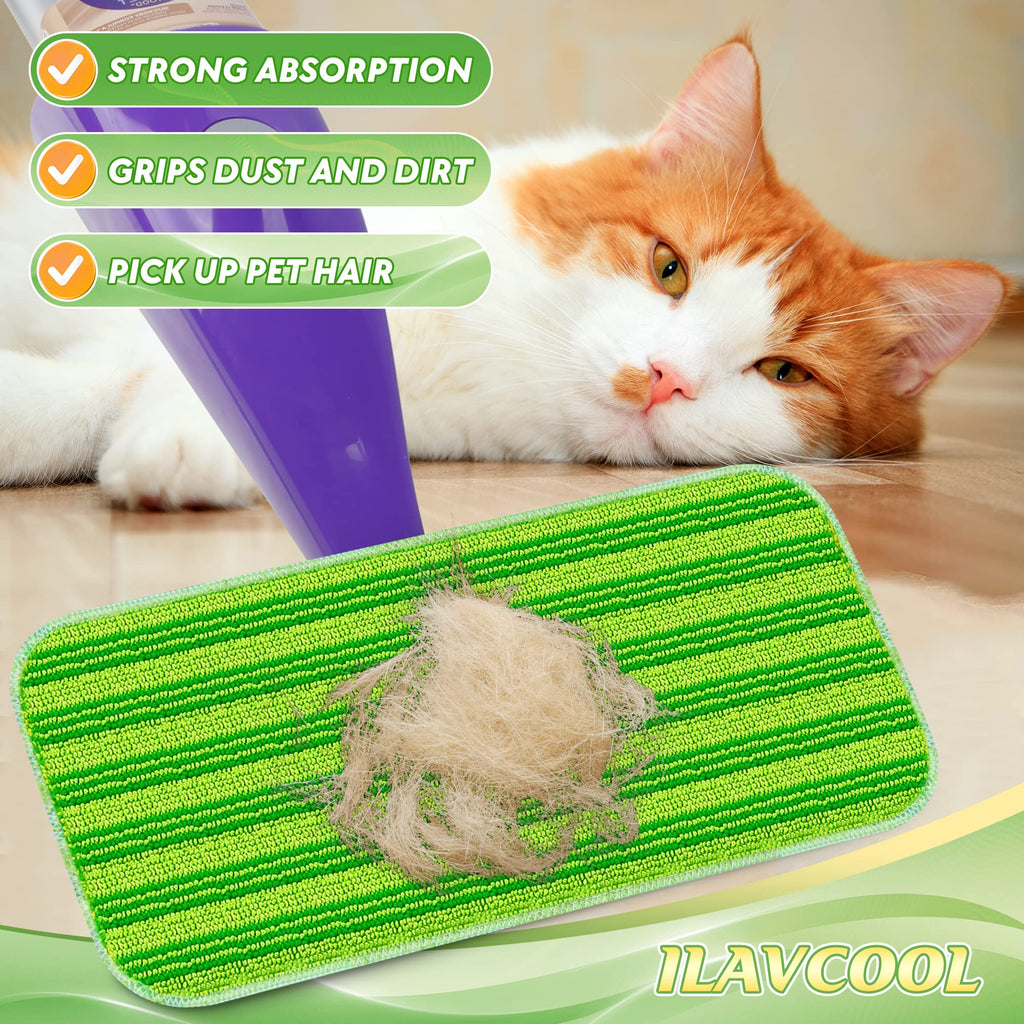6 Pack Reusable Mop Pads Compatible with Swiffer Wet Jet Mop, Wet Pads Refill Pads Refills Mop Refill Pads Washable Wet Dry Use Mop Replacement Heads for Hard Wood Floor Cleaning