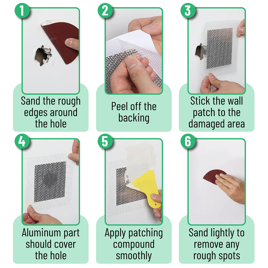 Drywall Repair Kit, 16 pcs, Aluminum Wall Repair Patch Kit