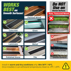 THUNDER GRIP Outdoor Stair Treads - Non Slip 30" x 6" - 12-Pack Weather Resistant Exterior Grip Tape - Anti Skid Strips - Waterproof 80-Grit Adhesive Treads