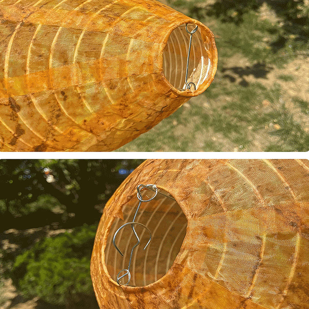 Durable Fabric Simulated Wasp Nest Decoy, 4 Pack Eco Friendly Bees Hanging Hornet Defense Wasp Deterrent Lantern Beehive for Home Garden Yard Outdoors