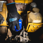Gorilla Grip Work Gloves, Never Slip Maximum Grip All-Purpose, Gloves for Men, Superior in Wet, Dry, Oily Conditions, Polymer Palm, Medium Size, 25 Pairs, Black/Blue | 25047-25