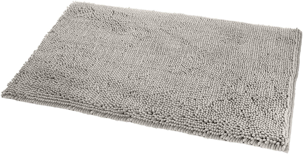 Basics Bathroom Rugs, Extra Soft Absorbent Shag Bath Rugs, Non-Slip, Dry Quickly, Machine Washable, Bath Mats for Bathroom Floor, Tub and Shower, 21" x 34", Platinum