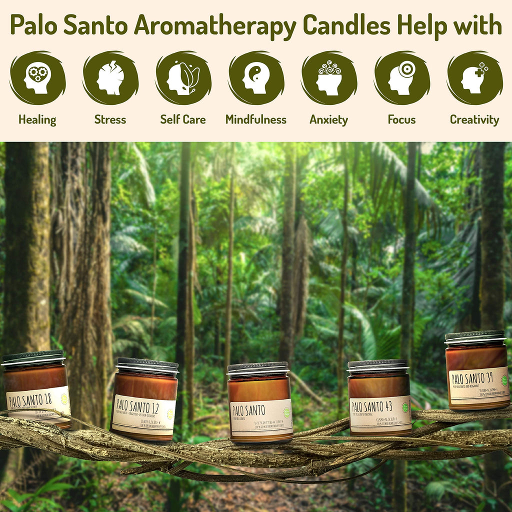 Maison Palo Santo | Pure Palo Santo Candle | Essential Oil Aromatherapy Candle | 4oz Soy Wax Palo Santo Scented Candle | Palo Santo from Ecuador | Purification & Cleansing Candle |Free Palo Santo
