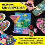 posca Paint Markers, 3M Fine Point Acrylic Paint Pens with Reversible Tips, Art Supplies For Gifts, Decorations, Fabric, Metal, Glass, Wood and Canvas, Set of 24