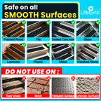 LifeGrip Anti Slip Traction Treads 10 Pack, 6"x32" with Glow in Dark Stripe, Best Grip Tape Grit Non Slip, Outdoor Non Skid Tape, High Traction Friction Abrasive Adhesive for Stairs Step