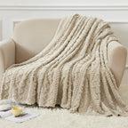 Aganear Fleece Throw Blanket - Cozy Soft Lightweight Fuzzy Throw Blanket for Women Portable Throw Blankets for Couch, Warm Present for Birthday, Christmas, Halloween, Housewarming(50"x60", Khaki)