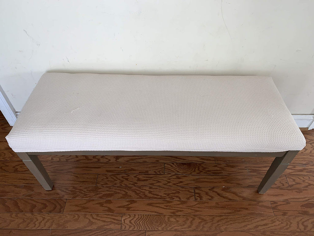 Qualitrusty Waterproof Piano Bench Cover - Perfect for Pets, Kids, Elderly, Weddings, Parties - Machine Washable, Elastic, Removable - Cleans Easily(Beige)