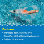 In The Swim Alkalinity Increaser for Swimming Pools - Raises Alkalinity and Balances pH Levels in Your Swimming Pool Water - 100% Sodium Bicarbonate - 50 Pounds