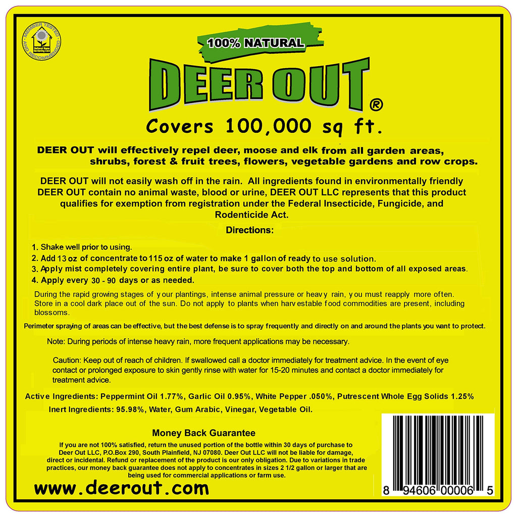 Deer Out 2.5 Gallon Concentrate Deer Repellent