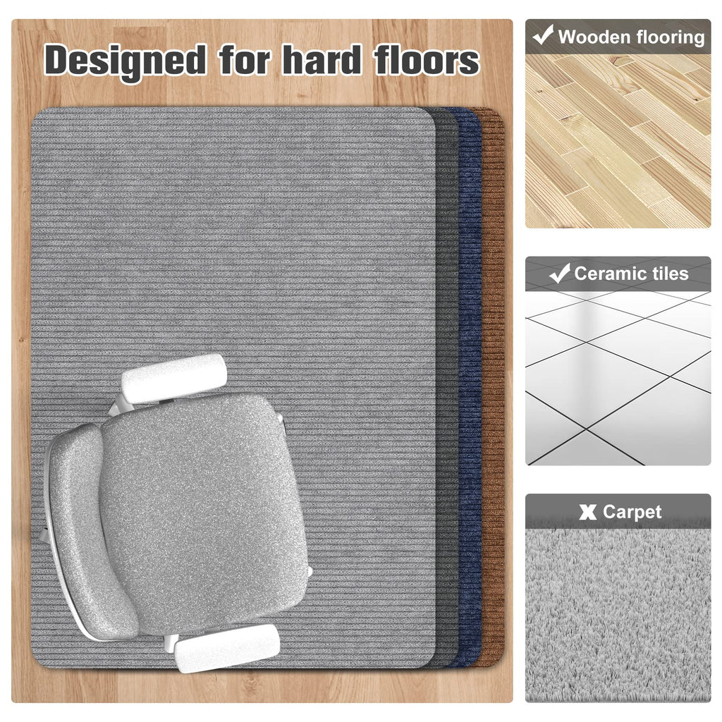 Placoot Desk Chair Mat for Hardwood Floor Corduroy Surface 1/6" Thick 55"x35" Office Chair Mat for Rolling Chairs-100% Large Anti-Slip Backing Under Desk Low-Pile Office Rug Floor Mat for Office/Home