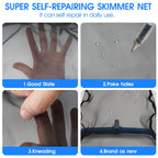 TidyMister 3-in-1 Pool Cleaning Kit Full Set - 18in Rounded End Pool Brush & Ergonomic Pool Vacuum Head with Wheels& Pool Nylon Net Fine Mesh for Above Ground In-ground Pools, Spas, Hot Tubs