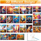 22 Pcs Dementia Products for Elderly Reusable Water Painting Toys Kit Flower Bird Dementia Alzheimer's Activities for Adults Seniors Dementia Toys Water Doodle Coloring Set Drawing Brush Game Gifts