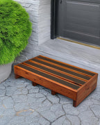3.5"/6" Heightable Wooden Outdoor Step, 100% Heartwood Step Stools for Adults with 4 Additional Legs & Anti-Slip Traction Tape, One Step Stool for Elderly, Adults, Kids(30" L X 16" W X 3.5/6" H)