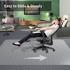 Office Chair Mat for Carpeted Floor, 63"x51" Clear Desk Chair Mat for Carpet Large Protector Floor Mat On Low Pile Carpets, Easy Glide Rolling Plastic Floor Mat, Computer Chair Mat for Home Office