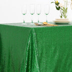Green Tablecloth Christmas Green Sparkle Tablecloth 8.5ft Sequin Table Cloth Shimmer Fabric for Bridal Baby Shower Decorative St. Patrick's Day Buffet Parties,60x102inch