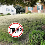 Probsin Anti Trump Yard Sign with Metal Stakes Double Sided 14" x 14" No Trump Here Signs Outdoor Decorations for Indoor Outdoor Lawn, Garden, Window, Party Supplies